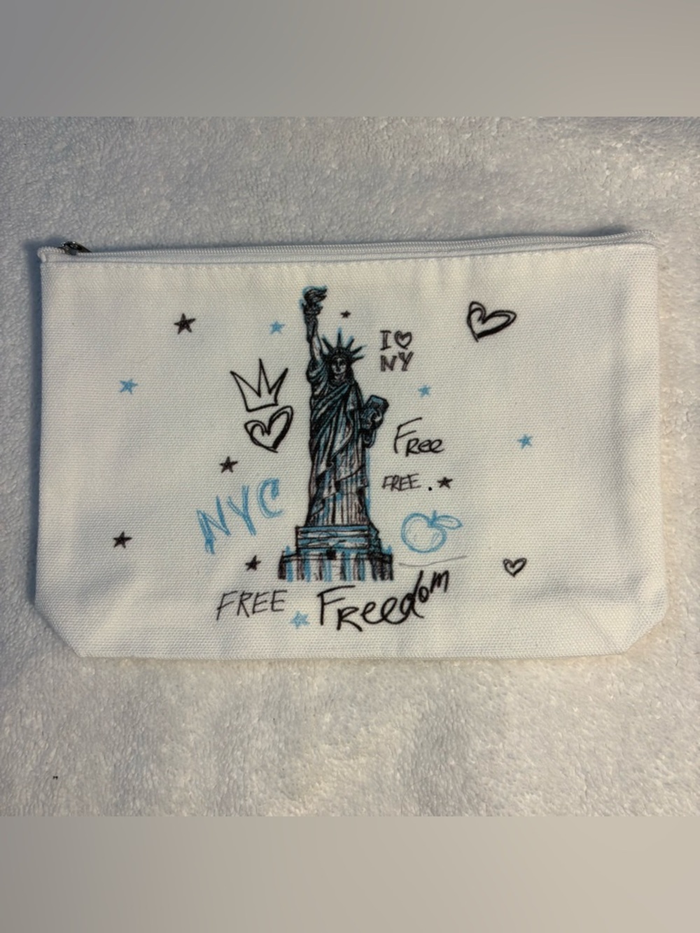 NEW New York City themed makeup cosmetics bag Statue of Liberty Line Art NYC